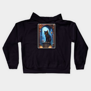 Halloween Black Cat Kids Hoodie